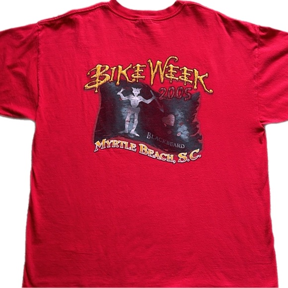 Cruising the Coast Y2K Pirate Myrtle Beach Bike Week Motorcycle Tee - Picture 3 of 9